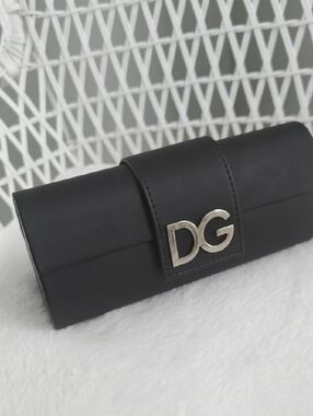 Dolce & Gabbana Black Sunglass Roll with Silver DG Logo